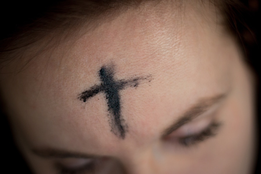 Lent Ash Wednesday Cross On Forehead