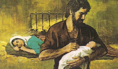 Holy Family With Joseph Holding Infant Jesus 1