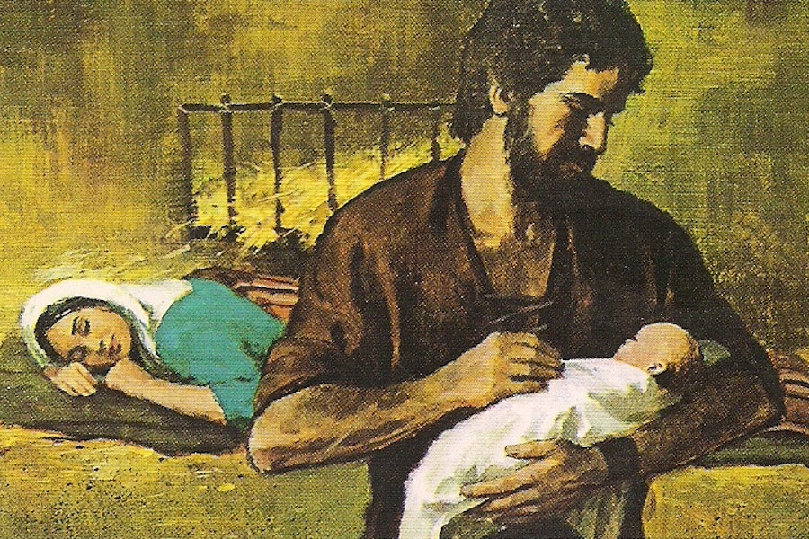 Holy Family With Joseph Holding Infant Jesus 1