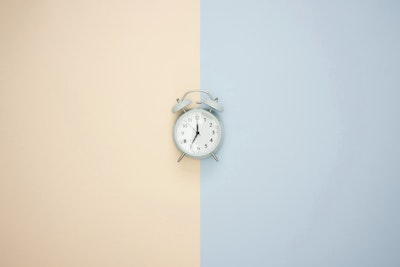 Clock on Split Color BG