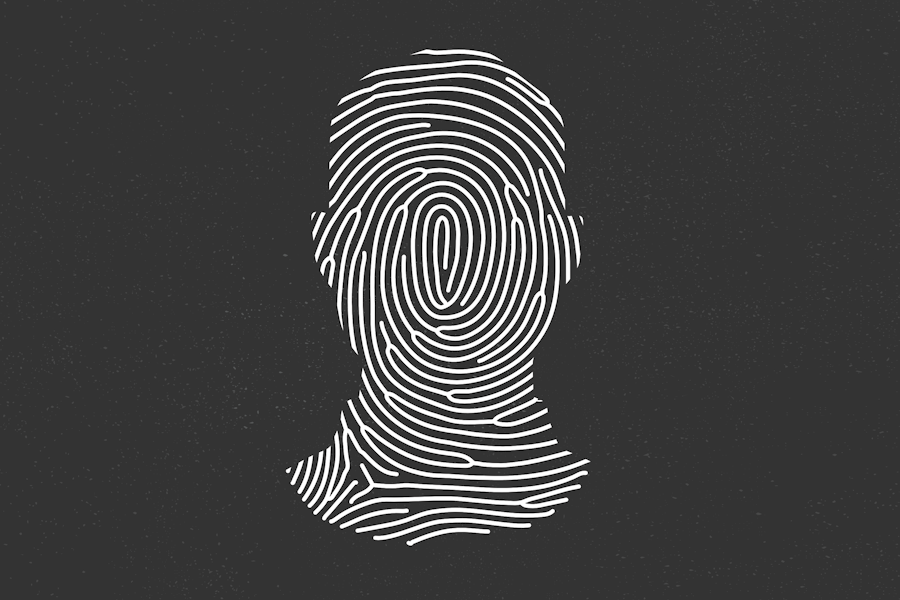 Identity fingerprint silhouette